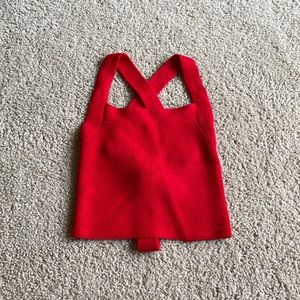 Aritzia Wilfred Cayenne knit open back top